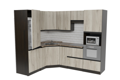 Кухонный гарнитур Равенна оптима 1,8 х 2,4 м Дуб браун ЛДСП