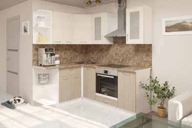 Кухонный гарнитур Ольга прайм 3 1,5 х 2,0 м Латте / Карамель ЛДСП