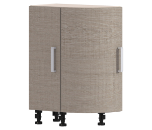 Стол торцевой Регина Песочный с гнутым фасадом Дуб Сантана Светлый