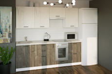 Кухонные гарнитуры, Кухонный гарнитур Сиена компакт 2,2 м Дуб грей/Бетон темный ЛДСП