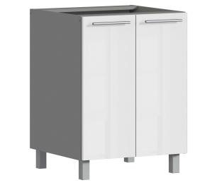 Анна АС-60 стол с 2-мя фасадами Белый глянец