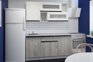 Кухонный гарнитур Паола стандарт 1,6 м Дуб грей/Дуб Браун ЛДСП