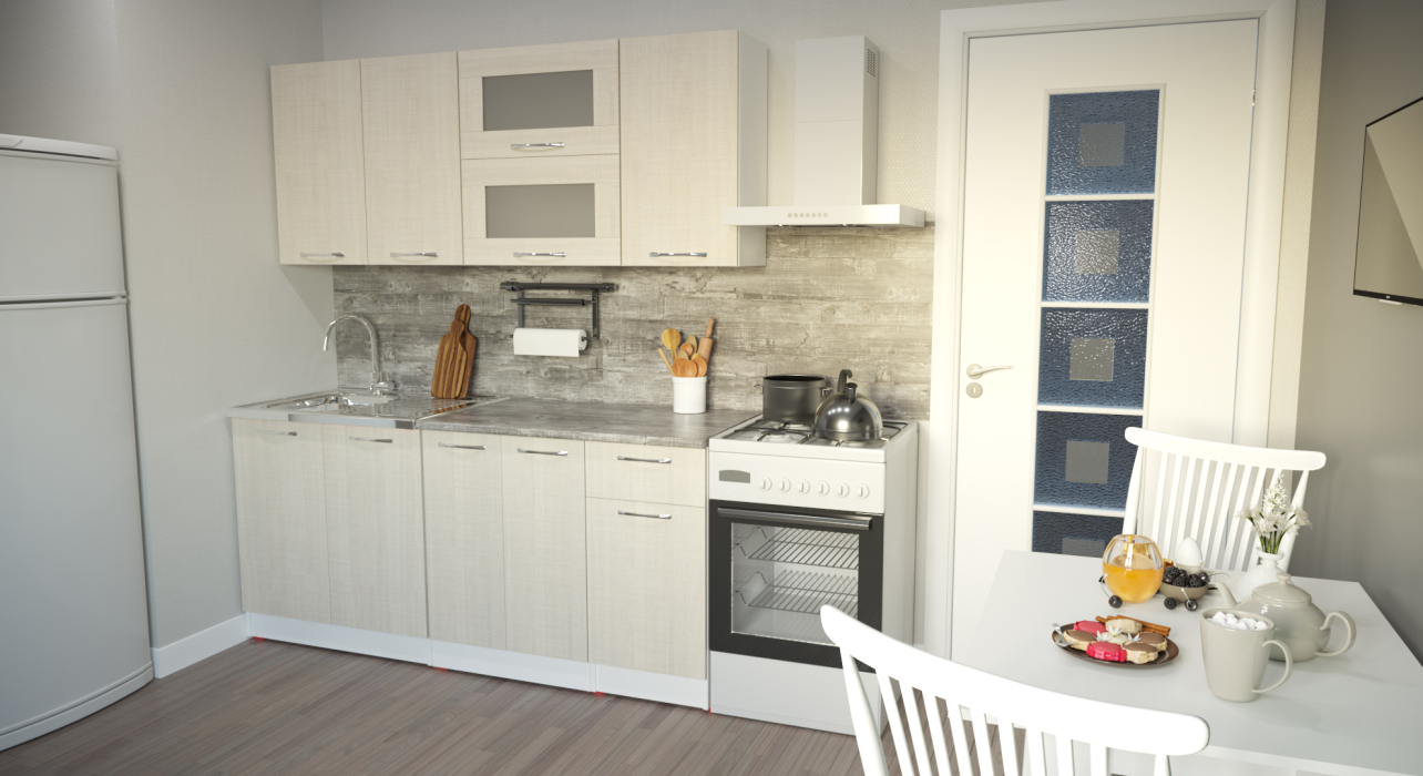 Кухонные гарнитуры, Кухонный гарнитур Лариса макси 3 1,8 м Латте ЛДСП