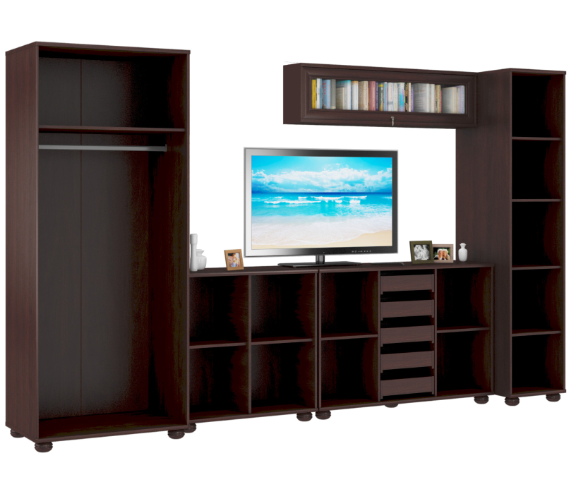 Стенки для гостиной, Комплект L-3560 cо шкафами Верди Махагон