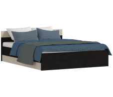 Кровати 160 см, Кровать Уют СБ-2741/1 дуб феррара/паллада с матрасом Эластик 14 160х200