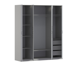 Шкаф четырехдверный Макс 2000 мм, вариант №4 (ЛДСП/МДФ)