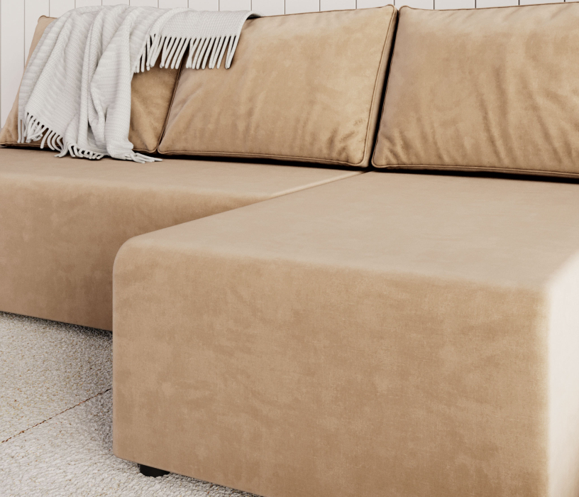 Диваны угловые, Диван-кровать Комо угловой, микровелюр