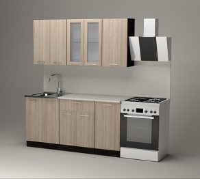 Кухонный гарнитур Светлана стандарт 1,6 м Ясень Шимо Светлый ЛДСП