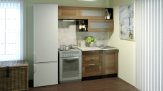 Кухонные гарнитуры, Кухонный гарнитур Кира экстра 1,7 м Квадро Шимо темный ЛДСП