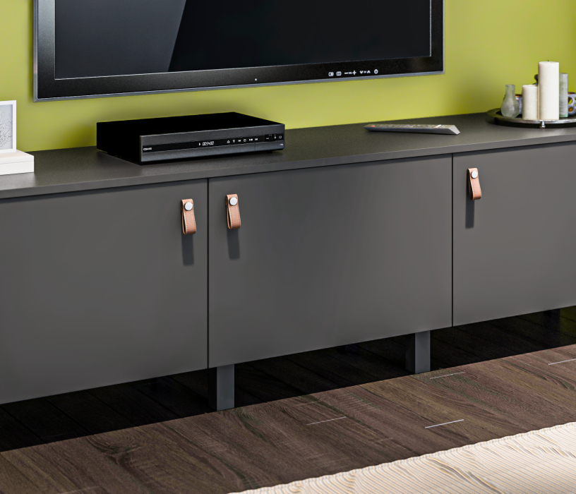 Стенки для гостиной, Гостиная (стенка) Тренд на ножках Диамант серый / ЛДСП Диамант серый