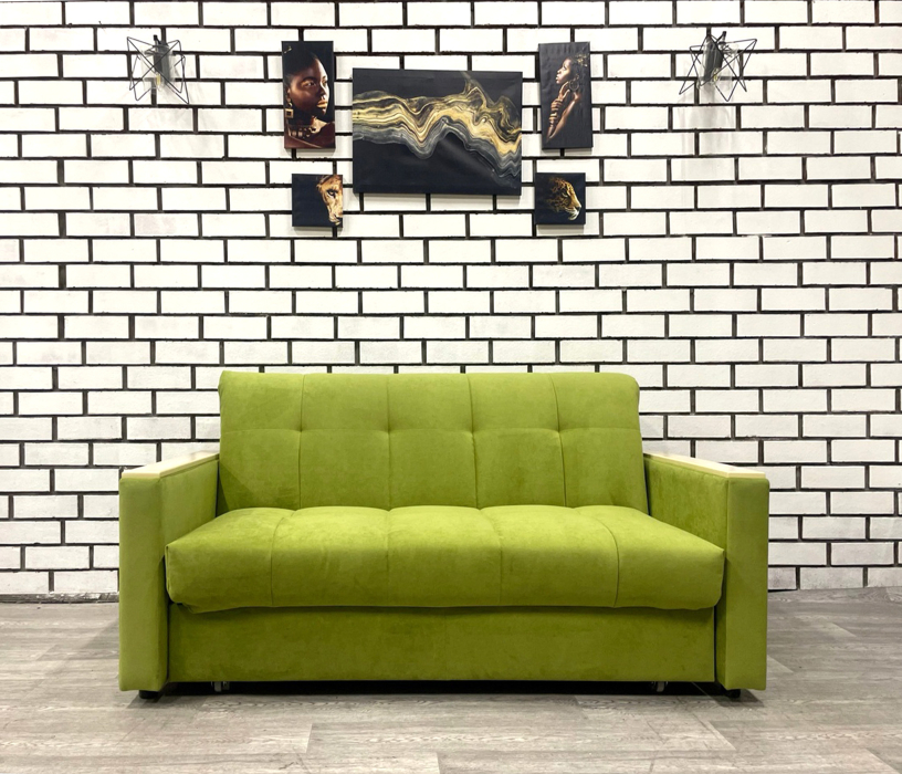 Диваны кровати со спальным местом, Диван Аккордеон НПБ 1880 Teddy, с накладками МДФ дуб молочный