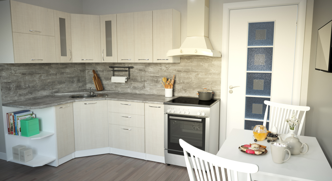 Кухонные гарнитуры, Кухонный гарнитур Лариса оптима 3 1,5 х 1,8 м Латте ЛДСП