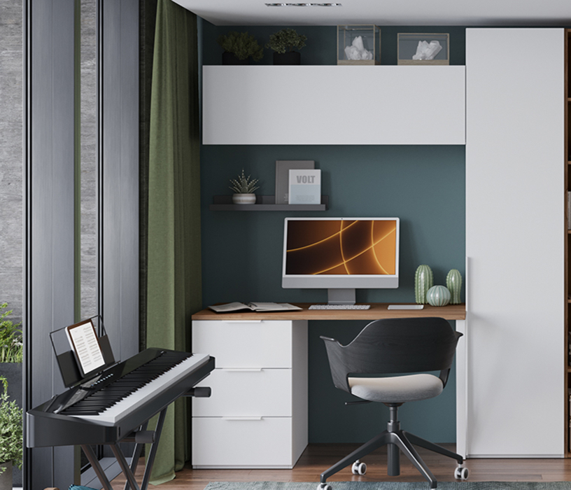 Прямые, Стол письменный с тумбой универсальной Порто