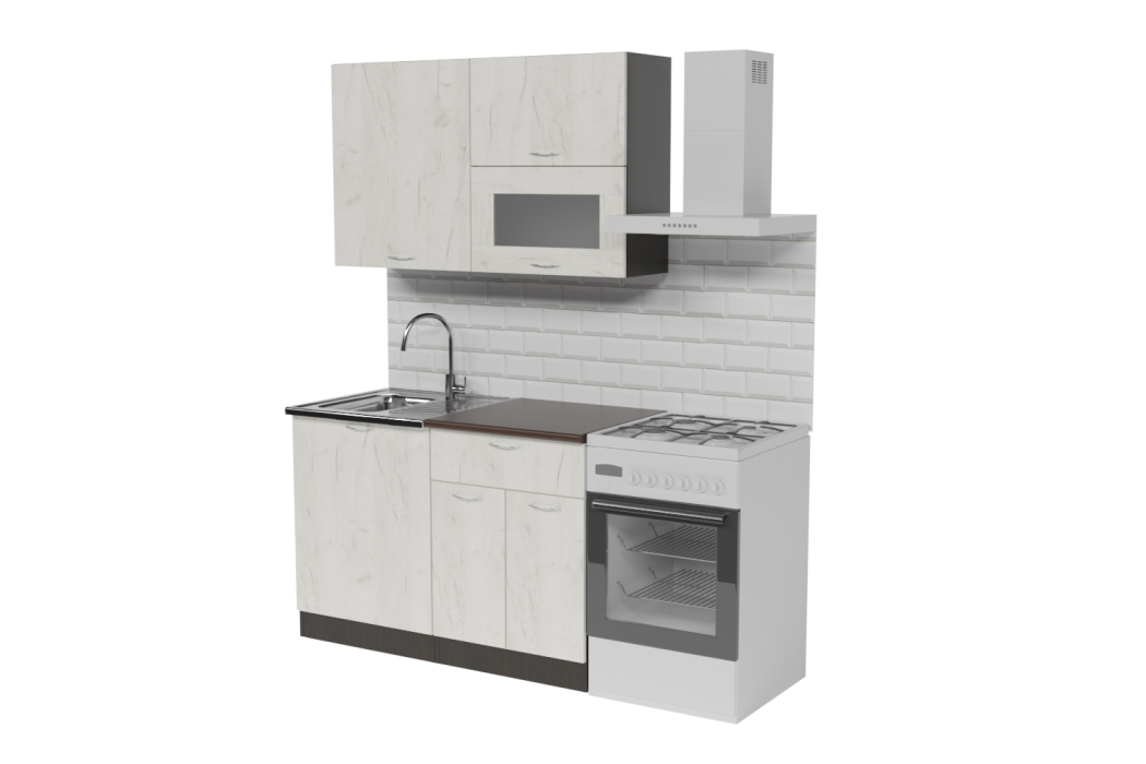 Кухонные гарнитуры, Кухонный гарнитур Лоретта лайт 1,2 м Дуб грей ЛДСП