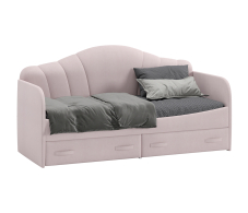 Кровати с мягким изголовьем, Кровать Сабрина с мягкой спинкой и ящиками (900) велюр