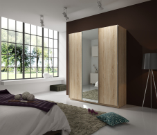 Шкафы-купе, Палермо СБ-2060 Шкаф-купе (1768) Дуб Сонома 2D/Текстиль