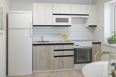 Кухонный гарнитур Паола ультра 2,0 м Дуб грей/Дуб Браун ЛДСП