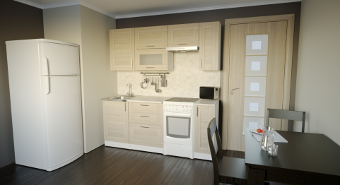 Кухня Лира ультра 2,0 м Квадро Шимо светлый ЛДСП