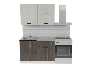 Кухонный гарнитур Сиена лайт 1,2 м Дуб грей/Бетон темный ЛДСП