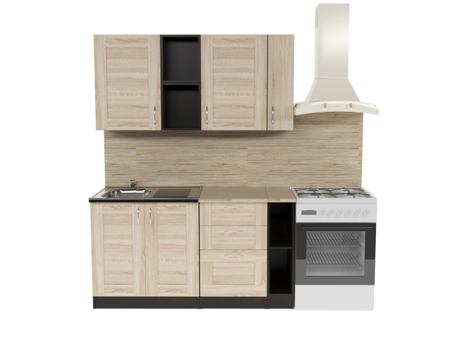 Кухонные гарнитуры, Кухонный гарнитурТомилла нормал 4 1,5 м Квадро ЛДСП