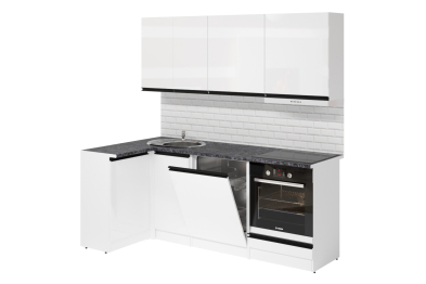 Кухонный гарнитур Лотос прайм 1,1 х 2,0 м Белый глянец ЛДСП