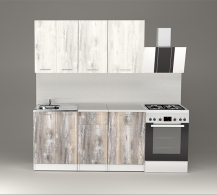 Кухонные гарнитуры, Кухонный гарнитур Инна нормал 1,5 м Пайн Белый/Пайн Экзотик ЛДСП