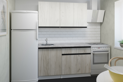 Кухонный гарнитур Паола медиум 1,4 м Дуб грей/Дуб Браун ЛДСП