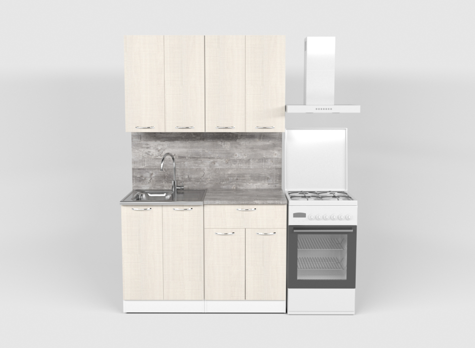 Кухонные гарнитуры, Кухонный гарнитур Лариса лайт 1 1,2 м Латте ЛДСП