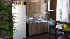 Кухонные гарнитуры, Кухонный гарнитур Кира нормал 1,5 м Квадро Шимо темный ЛДСП