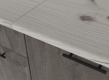 Кухонный гарнитур Сиена медиум 1,4 м Дуб грей/Бетон темный ЛДСП