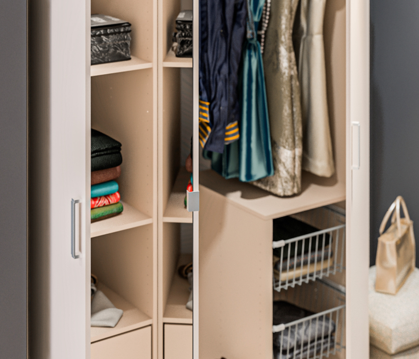 Для одежды, Шкаф трехдверный МАКС с зеркалом Кашемир серый