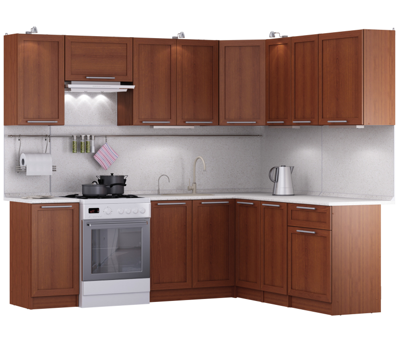 Кухонные гарнитуры, Кухня Квадро Ангелина угловая 2,4 х 2 м