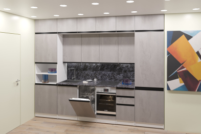 Кухонный гарнитур Сюита люкс 3,0 м Бетон темный ЛДСП