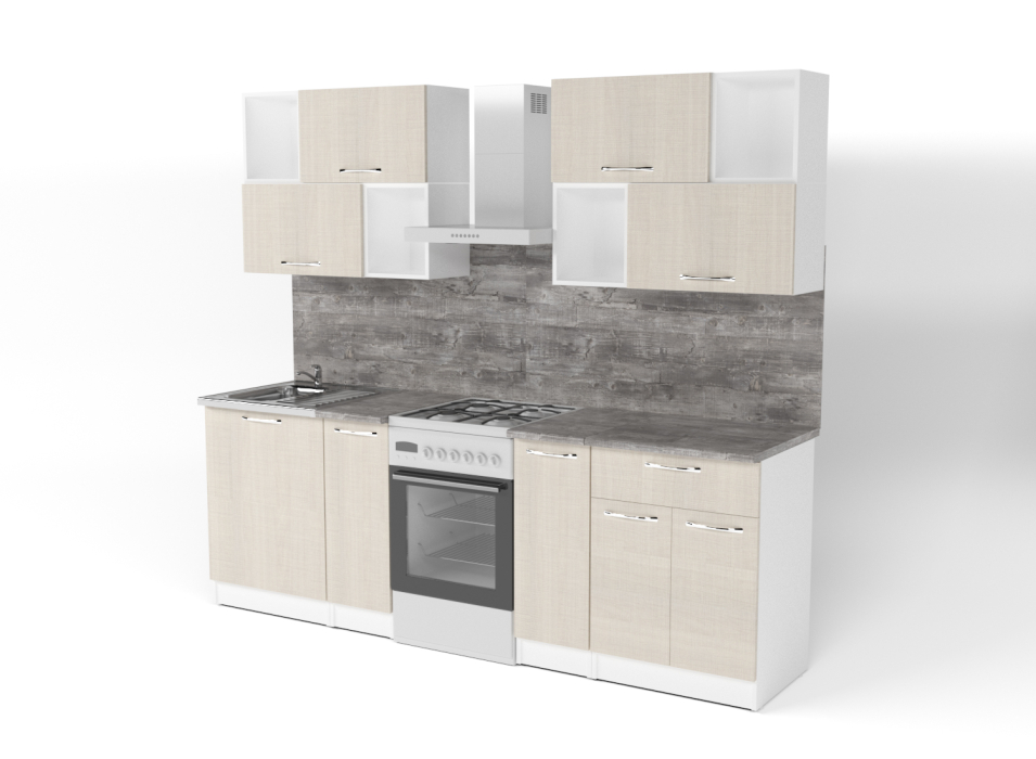 Кухонные гарнитуры, Кухонный гарнитур Лариса макси 5 1,8 м Латте ЛДСП