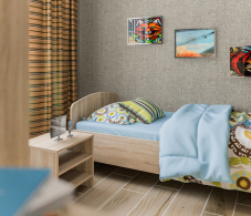 Кровати одноярусные, Кито СБ-2227 Кровать универсальная 800 +СБ-2607 тумба Дуб Сонома