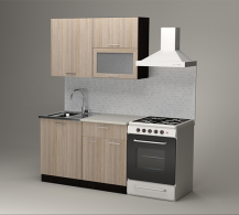 Кухонные гарнитуры, Кухонный гарнитур Светлана лайт 1,2 м Ясень Шимо Светлый ЛДСП