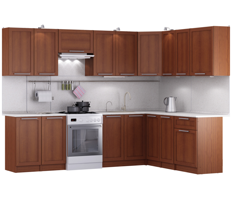 Кухонные гарнитуры, Кухня Квадро Ангелина угловая 2,8 х 2 м