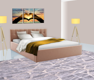 Кровать Спейс Мини 1800х2000, подъемное основание, велюр 731 коричневый