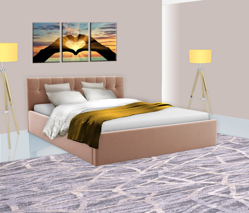 Двуспальные, Кровать Спейс Мини 1800х2000, подъемное основание, велюр 731 коричневый