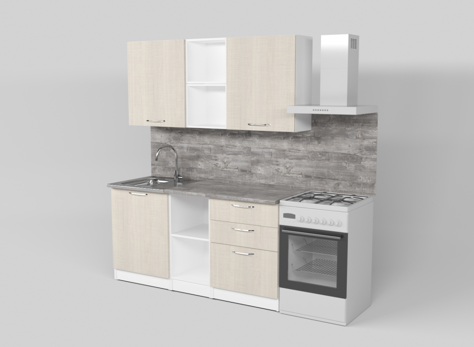 Кухонные гарнитуры, Кухонный гарнитур Лариса стандарт 5 1,6 м Латте ЛДСП