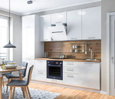 Кухонные гарнитуры, Кухонный гарнитур Регина Белый/Анна МДФ Белый глянец 2,8 м