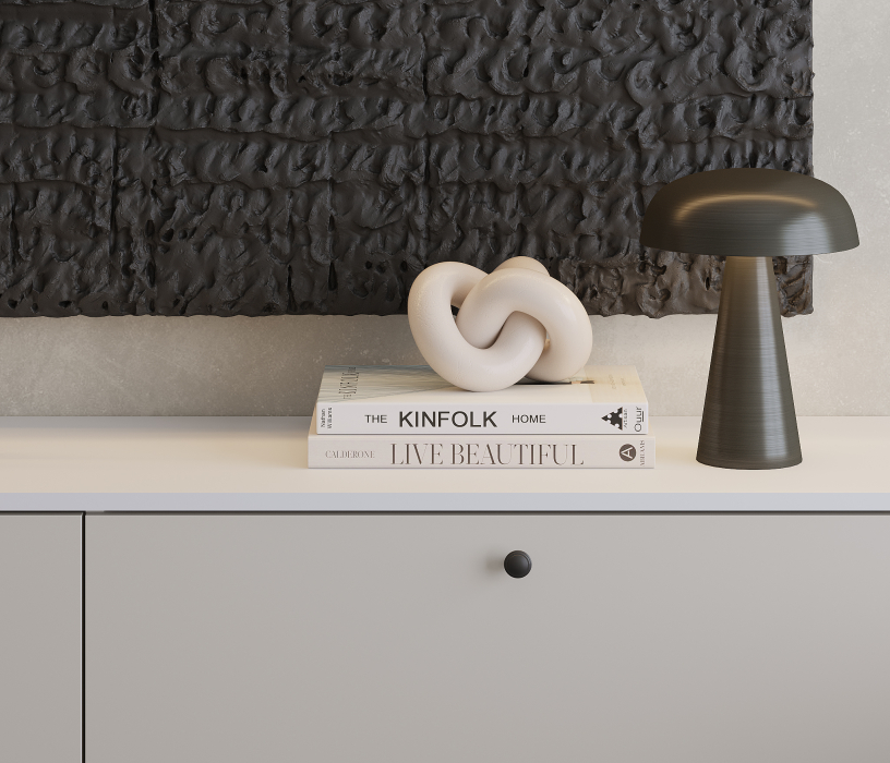 Комоды, Комод Тренд СБ-3447 2 ящика, 1 дверь Белый Аьпийский/Серый Перламутровый