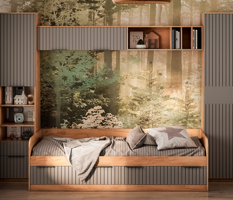 Кровати 90 см, Кровать комбинированная Хилтон (900) тип 1