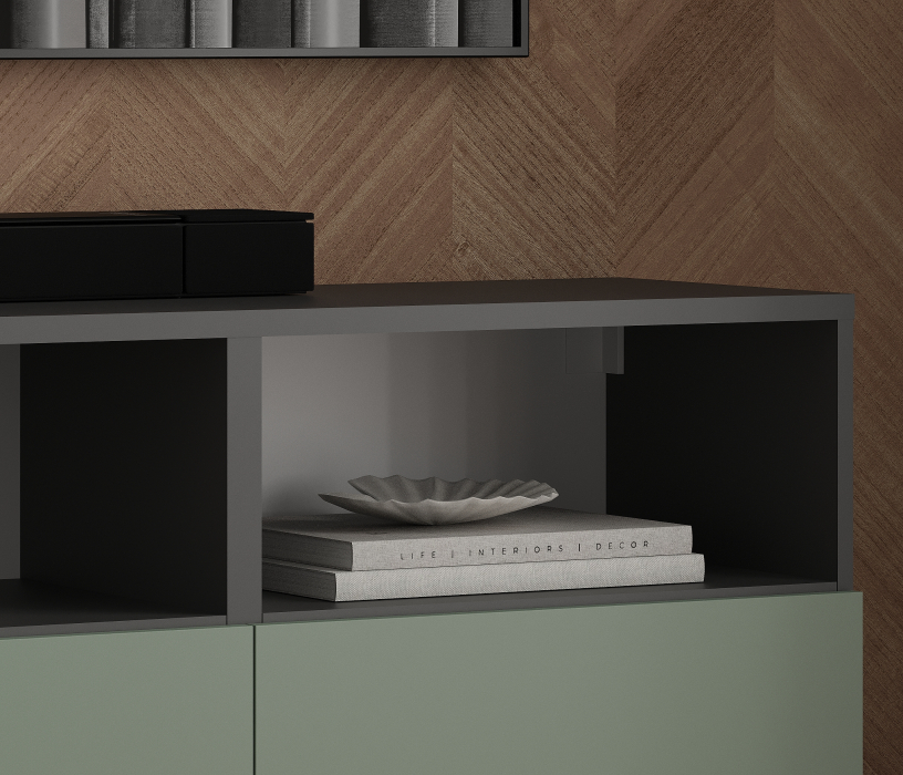 Стенки для гостиной, Гостиная Тренд Диамант серый/Белла Камыш