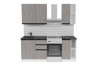 Кухонный гарнитур Сюита медиум 1,4 м Бетон светлый ЛДСП