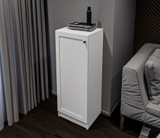 Прямые, Стеллаж Твин СБ-3379 Белый с глухим фасадом