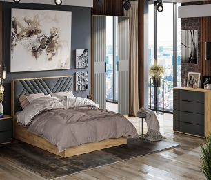 Кровать Хилтон с ПМ, велюр 