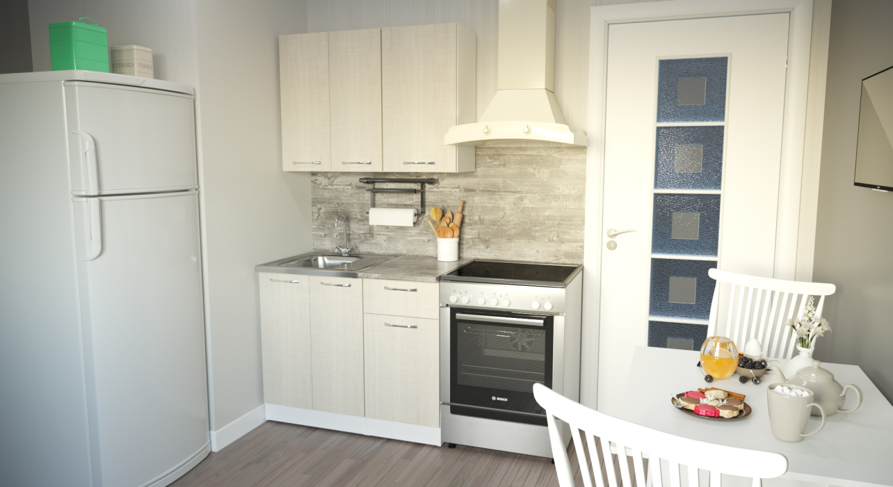 Кухонные гарнитуры, Кухонный гарнитур Лариса мини 2 1,0 м Латте ЛДСП