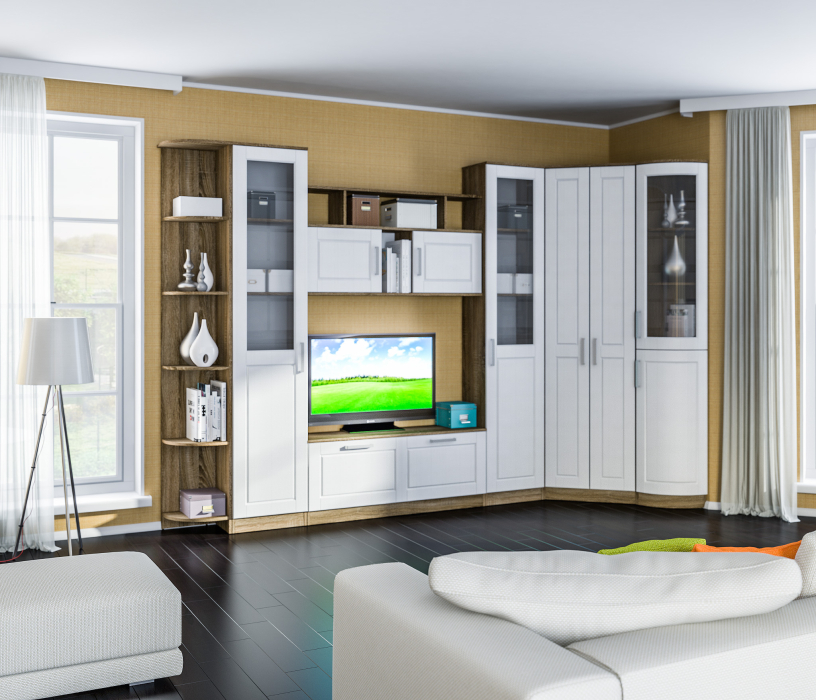 Стенки для гостиной, Илона (Прованс) набор для гостиной с угловым шкафом