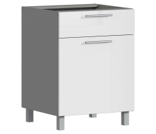 Анна, Анна АСДЯ-1-60 стол с ящиком и 1-ой дверью Белый глянец